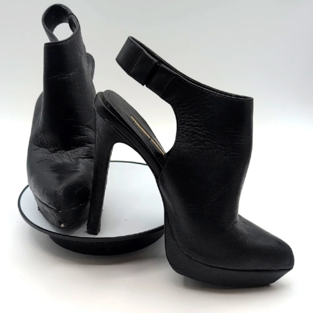 BCBGENERATION| Black Leather High Heel Ankle Boots - Picture 3 of 16